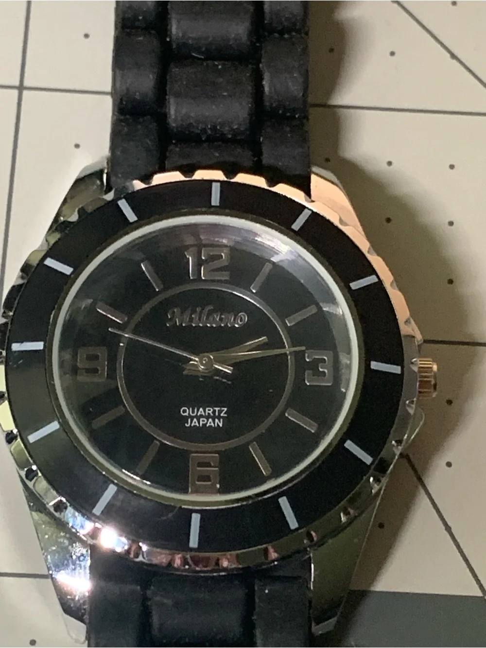 Milano Black Silicone Sport Watch